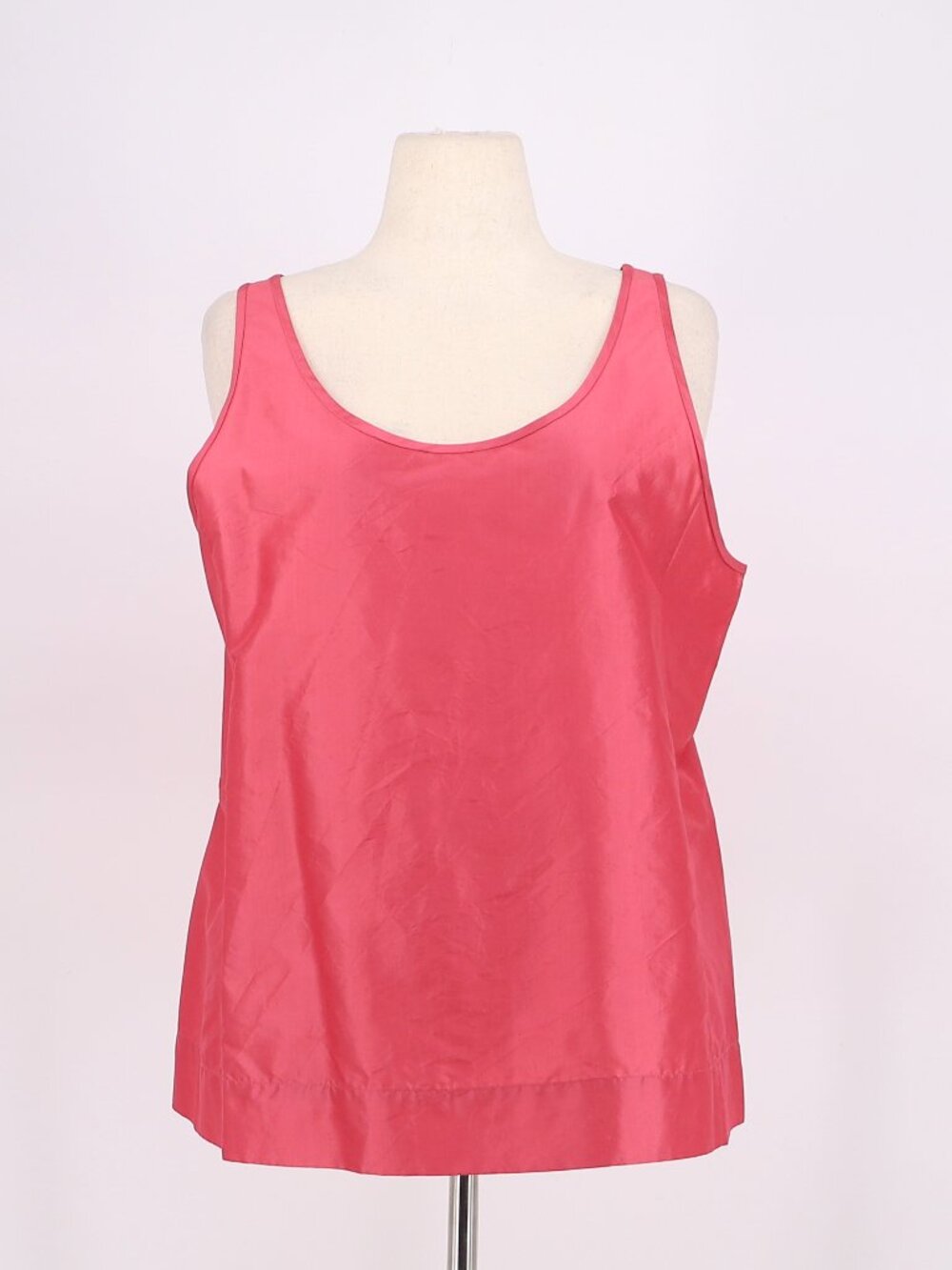 EILEEN FISHER Dupioni Silk Tank Top in Pink Size L